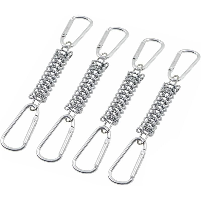 Tension Spring Buckle Compatible with Sun Sail Awnings Camping Tents 4 pcs Stainless Steel Brackets with 4 Springs 8 Carabiners - Image 1