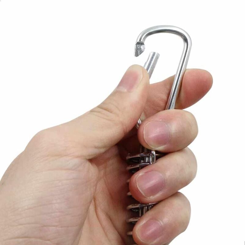 Tension Spring Buckle Compatible with Sun Sail Awnings Camping Tents 4 pcs Stainless Steel Brackets with 4 Springs 8 Carabiners - Image 3