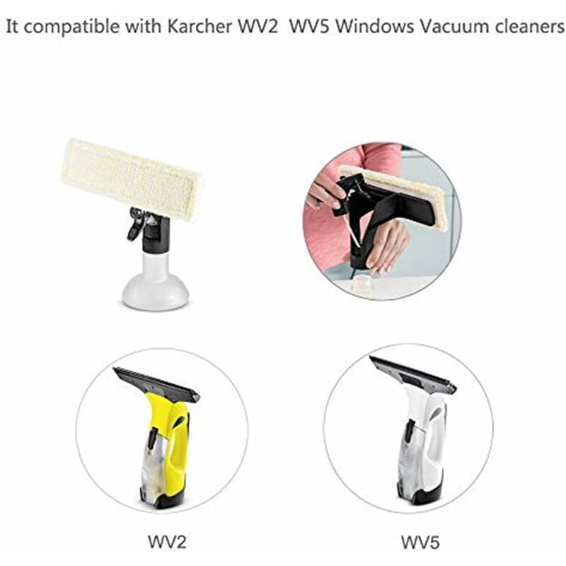 Kärcher WV2 WV5 Premium Plus Window Cleaner Replacement Microfiber Pads 3 Pack - Image 4