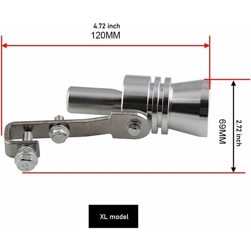 Turbo Whistle Simulator Aluminum Exhaust Whistle Universal Fit for 56mm to 85mm Pipes Exhaust Compatible with Universal Car - Image 2