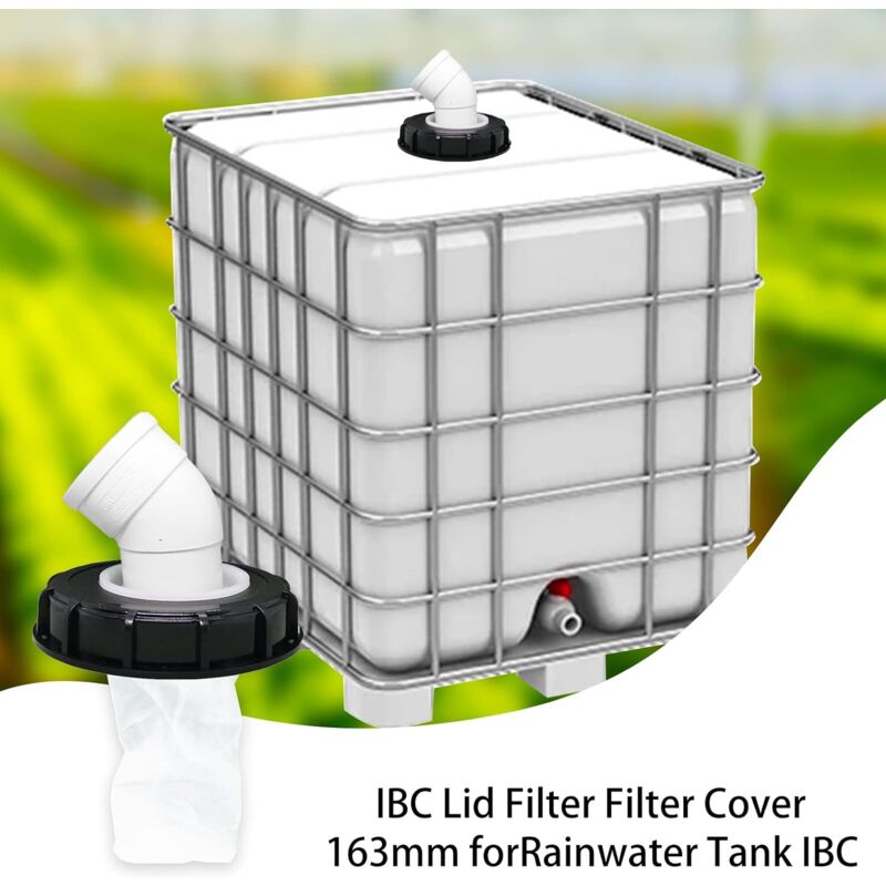 163mm Nylon Rainwater Filter with Lid, 45° Inlet, Washable, Compatible with IBC Water Tank DN 150 - Image 3