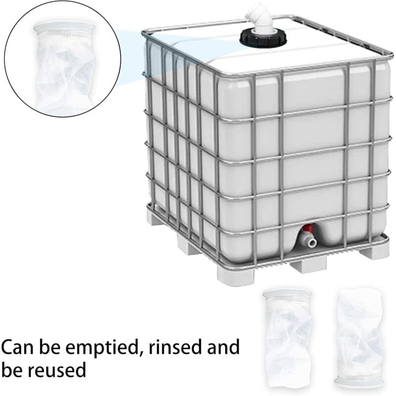 163mm Nylon Rainwater Filter with Lid, 45° Inlet, Washable, Compatible with IBC Water Tank DN 150 - Image 4