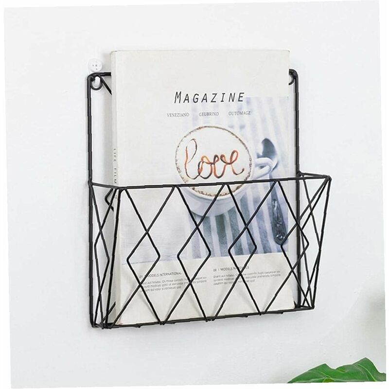 Metal Magazine Rack for Wall - Storage Shelf for Office, Living Room, Bedroom - Compatible with Newspapers, Books and Files - Image 3