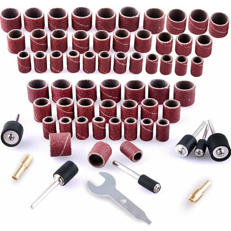 Dremel Sanding Roller Set 531 Pieces Compatible with Dremel Rotary Tools Includes 504 Sanding Rollers 24 Roller Sleeves 2 Self-Locking Chucks Wrench - Image 2