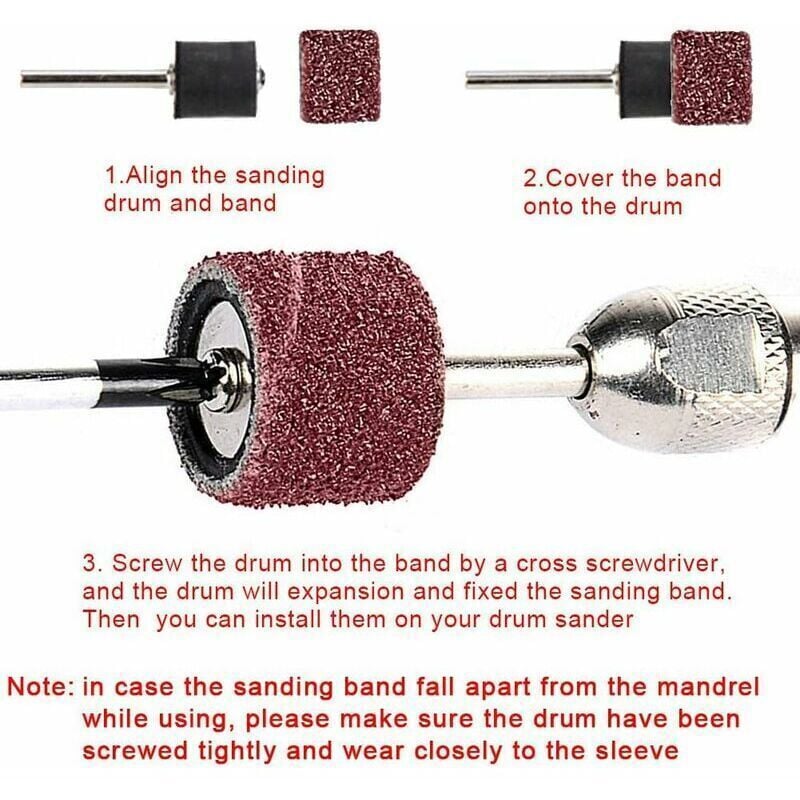 Dremel Sanding Roller Set 531 Pieces Compatible with Dremel Rotary Tools Includes 504 Sanding Rollers 24 Roller Sleeves 2 Self-Locking Chucks Wrench - Image 3