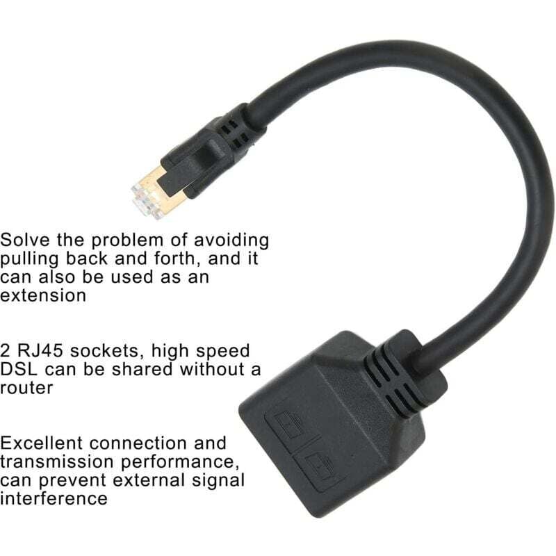 RJ45 Splitter Adapter 1 to 2 Port CAT8 Network Ethernet Splitter for Home Office - Image 3