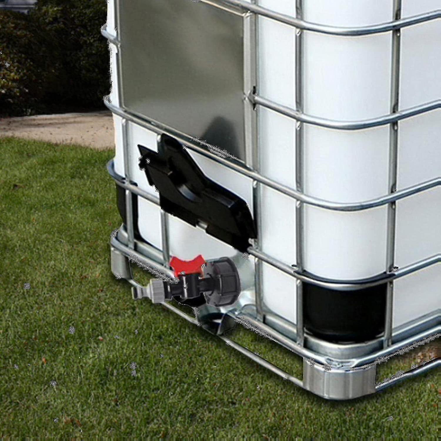 Accessories for 1000L IBC tanks: Adapter cap + 4-point butterfly faucet + black nipple (Teflon tape included) - Image 1