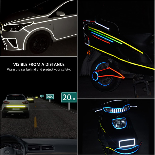 Reflective Stickers for Bicycle, Color Reflective Tape, Self-Adhesive Safety Tape, Waterproof Warning Tape (1cm*8m) - Image 5