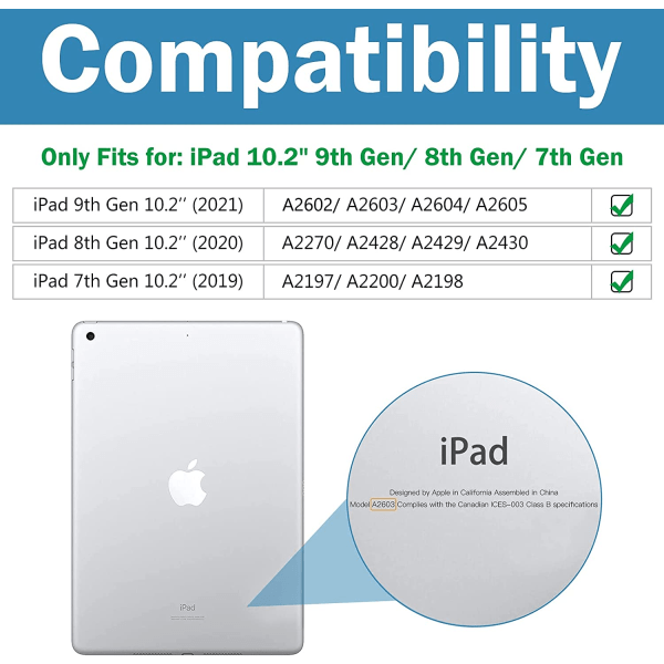 ProCase iPad 10.2 Case iPad 9th generation, hard back Blue - Image 2
