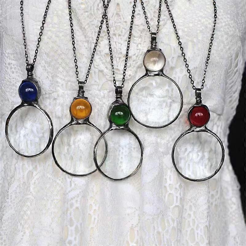Magnifying Glass Necklace for Reading, Elderly Gift, Book Accessory green - Image 1
