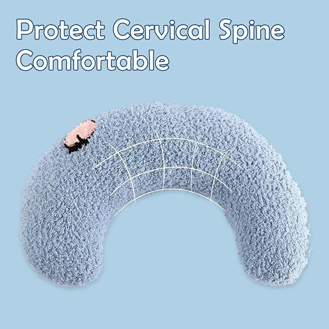 Comforting Cat Pillow for Anxious Dogs, Soft U-Shaped Dog Bed with Plush Toy for Better Sleep - Image 3