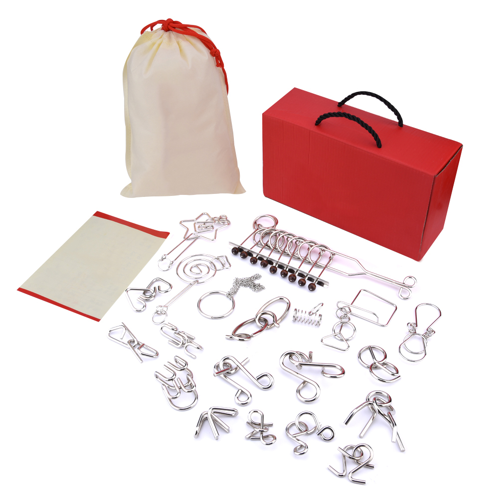 Wire Puzzle Set 20 Pack Metal IQ Brain Training Toys - Image 1