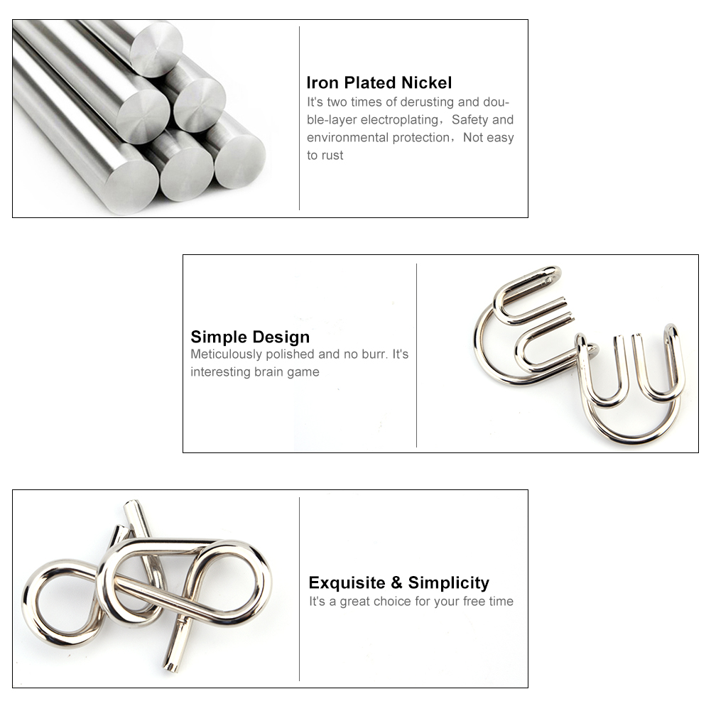 Wire Puzzle Set 20 Pack Metal IQ Brain Training Toys - Image 3