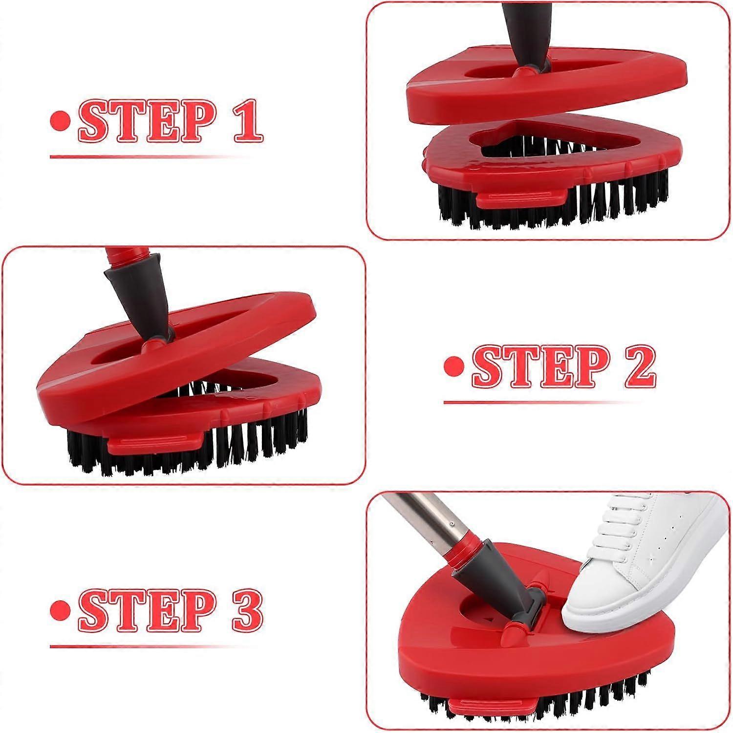 Mop Heads Replacement Scrubbing Brush Mop Head for Vileda Turbo Spin Mop, Hard Bristle Carpet Brush Cleaning Brush for Bathroom Garage Kitchen1x Brush 1x Brush Red - Image 5