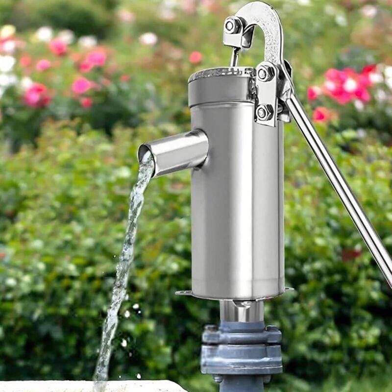Hand Pump Manual Water Pump Stainless Steel Groundwater Up to 10m Depth - Image 1