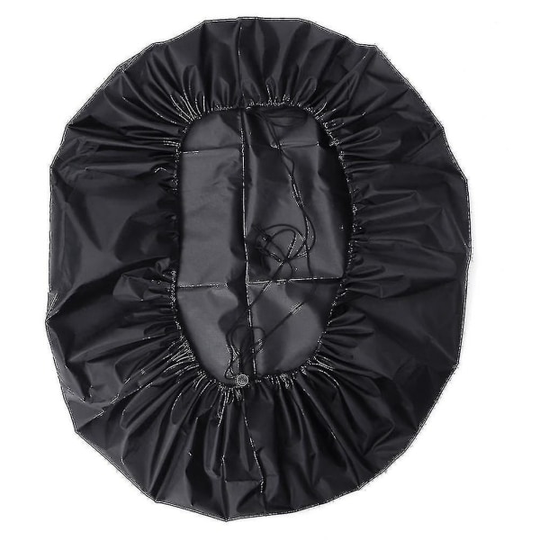 Outdoor Round Fire Pit Cover 112cm Waterproof Black Compatible with Patio - Image 4