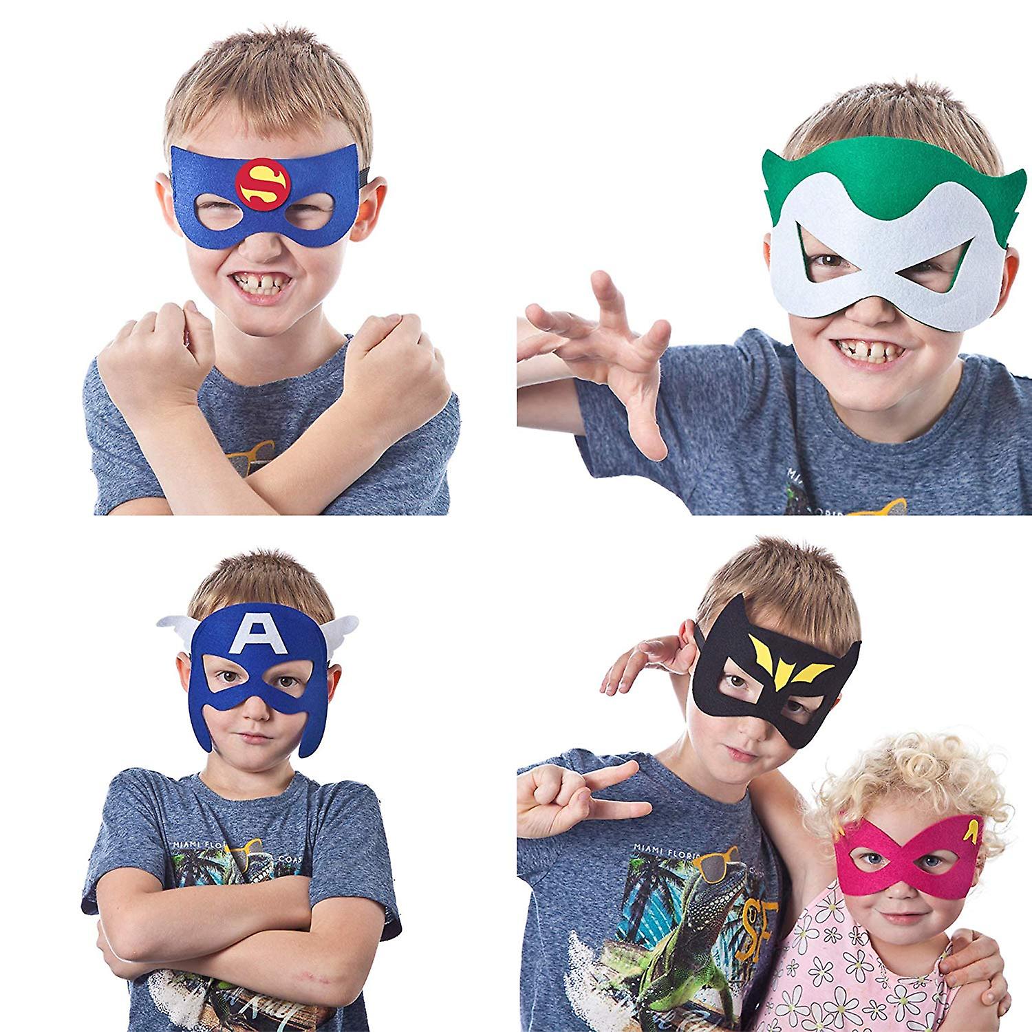 Superhero Masks 32 Pack Kids Party Favors Felt Elastic Masks - Image 4