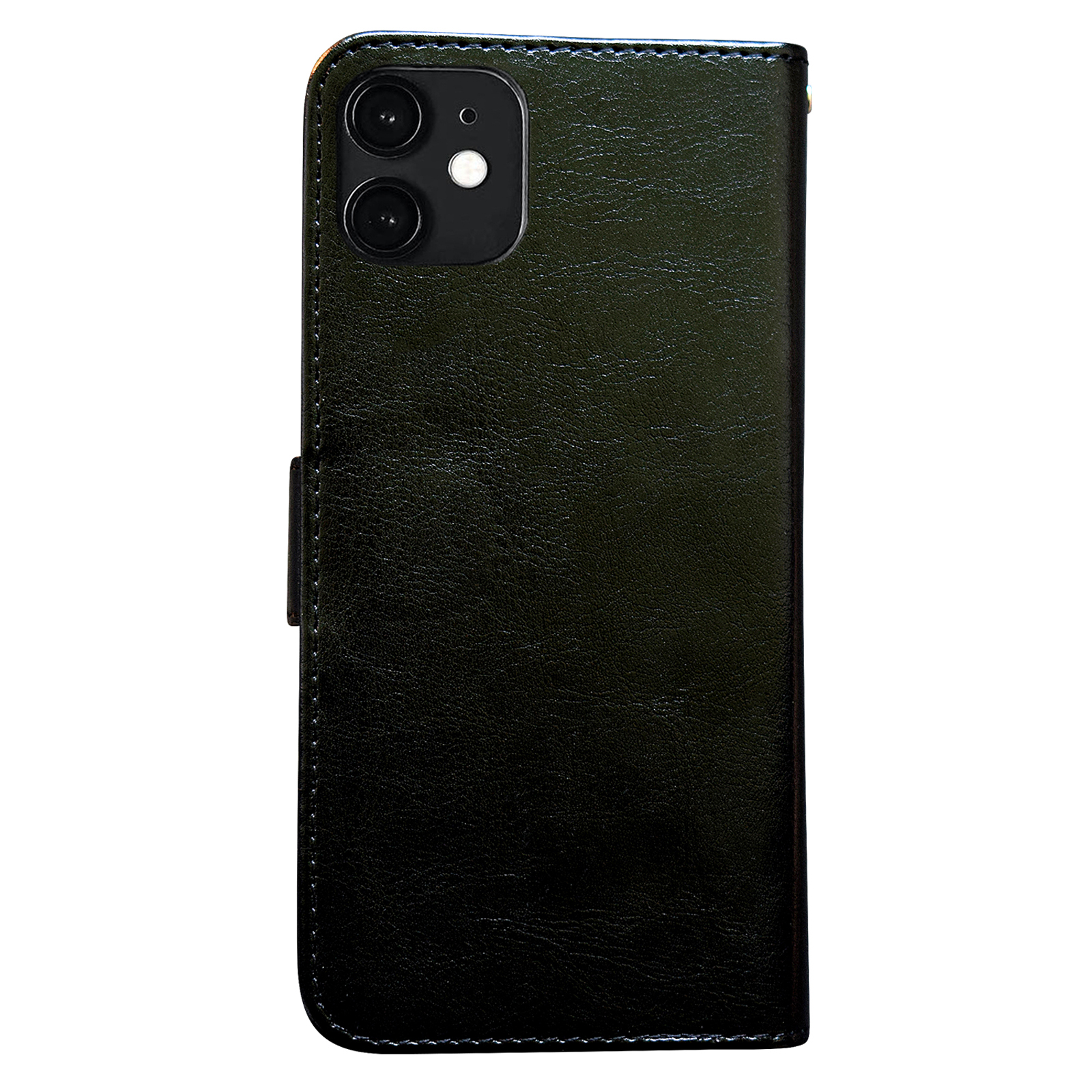 iPhone 12 Leather Case Protection Black Compatible with iPhone 12 - Image 2