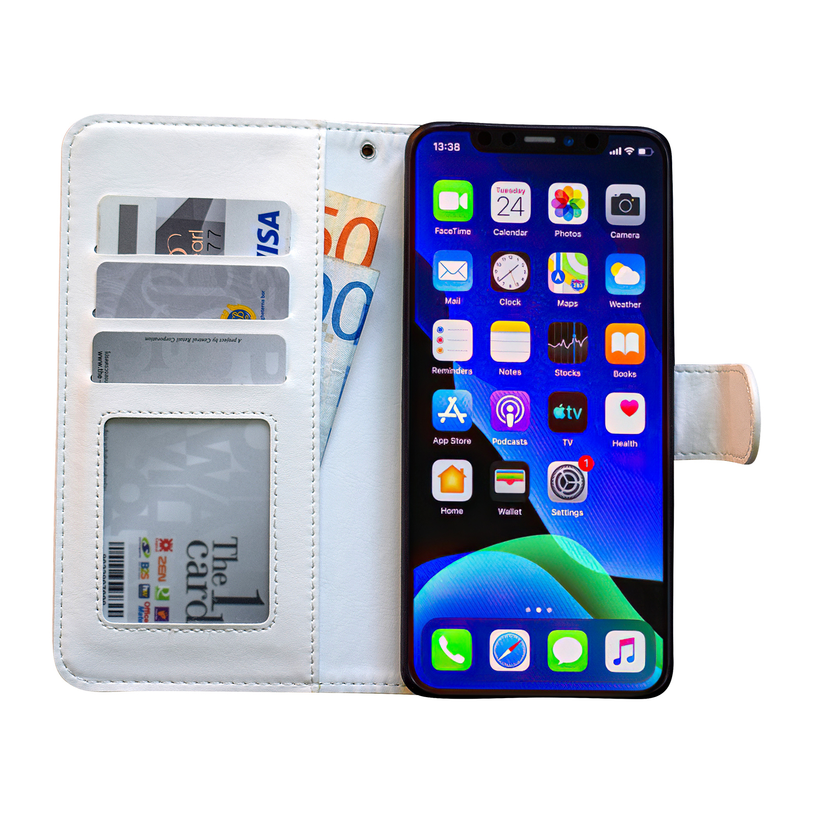 iPhone 12 Leather Case Protection Black Compatible with iPhone 12 - Image 5
