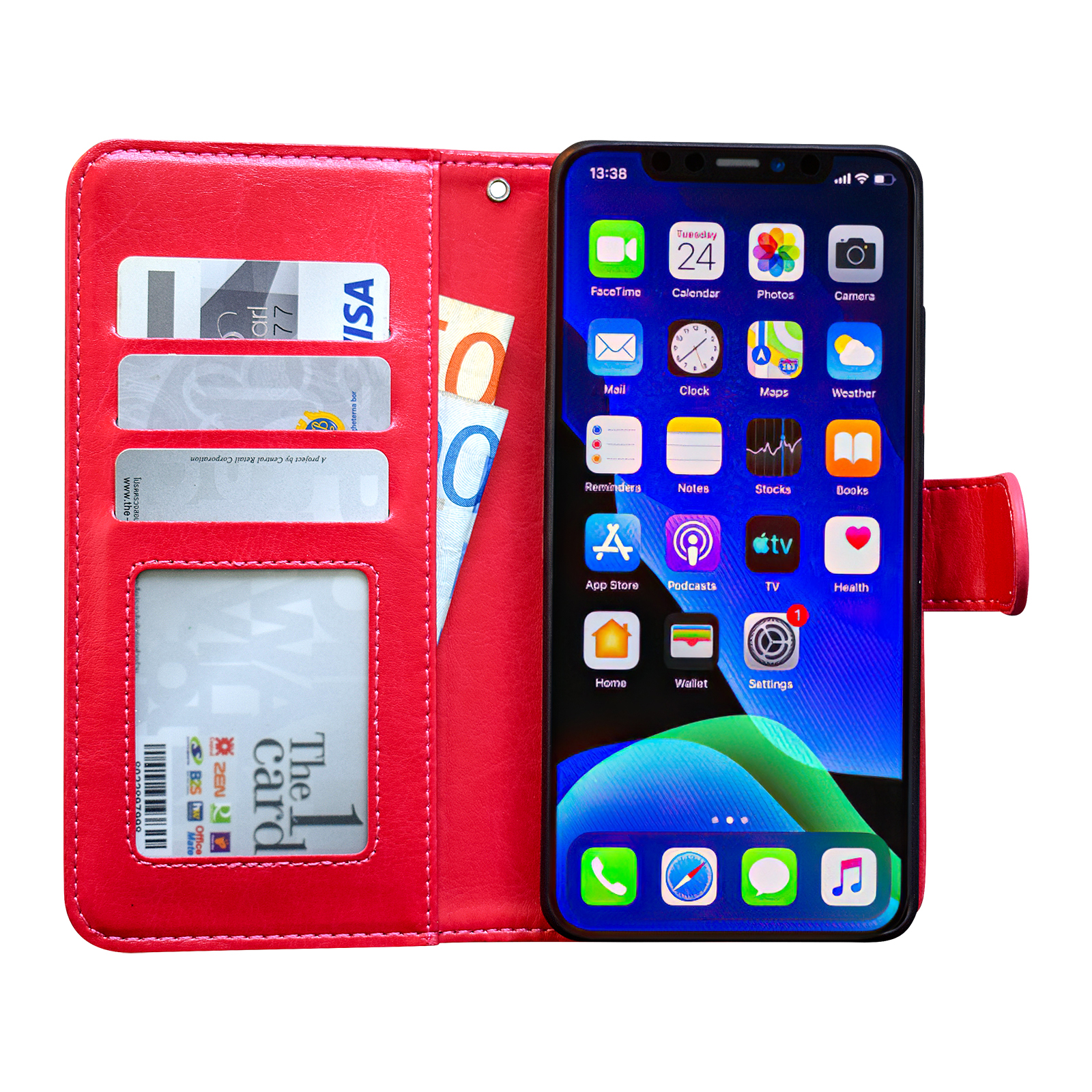 iPhone 12 Leather Case Protection Black Compatible with iPhone 12 - Image 7