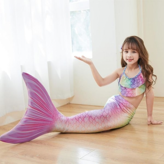 Mermaid Swimsuit Monofin Fins for Children Size S Age 3-5 Years Kids Mermaid - Image 2