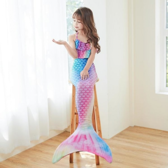 Mermaid Swimsuit Monofin Fins for Children Size S Age 3-5 Years Kids Mermaid - Image 3