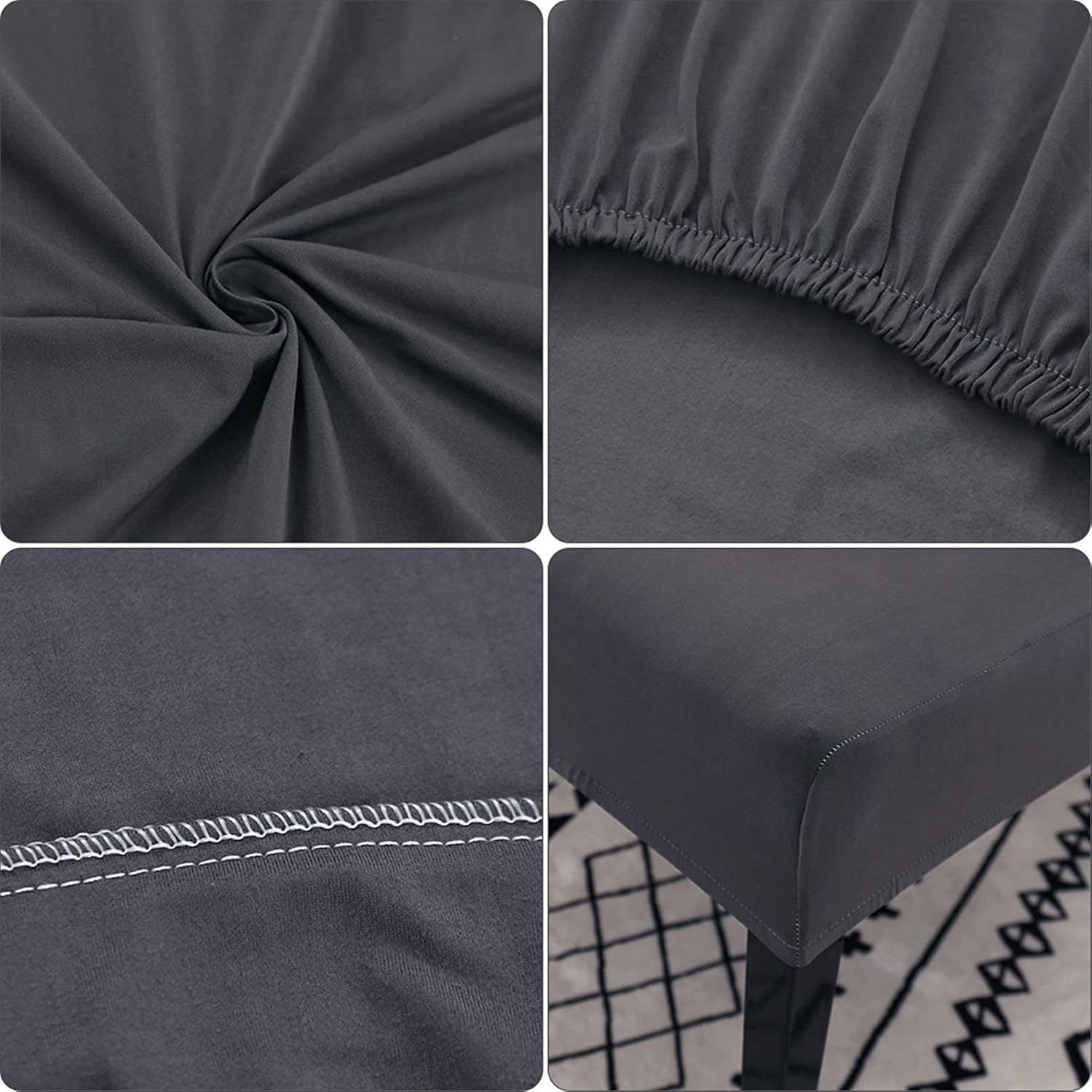Stretch Washable Chair Covers Set of 4, Removable Decoration Protection Seat Covers for Hotel Use grey-tfrf grey - Image 4