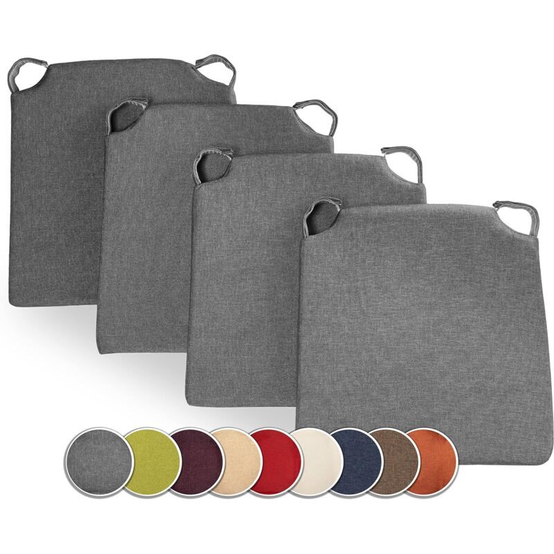 Trapezoidal Chair Cushions Set of 4 Comfortable Seat with Inner and Outer Velcro Dimensions 42cm Back 35cm Front - Image 1