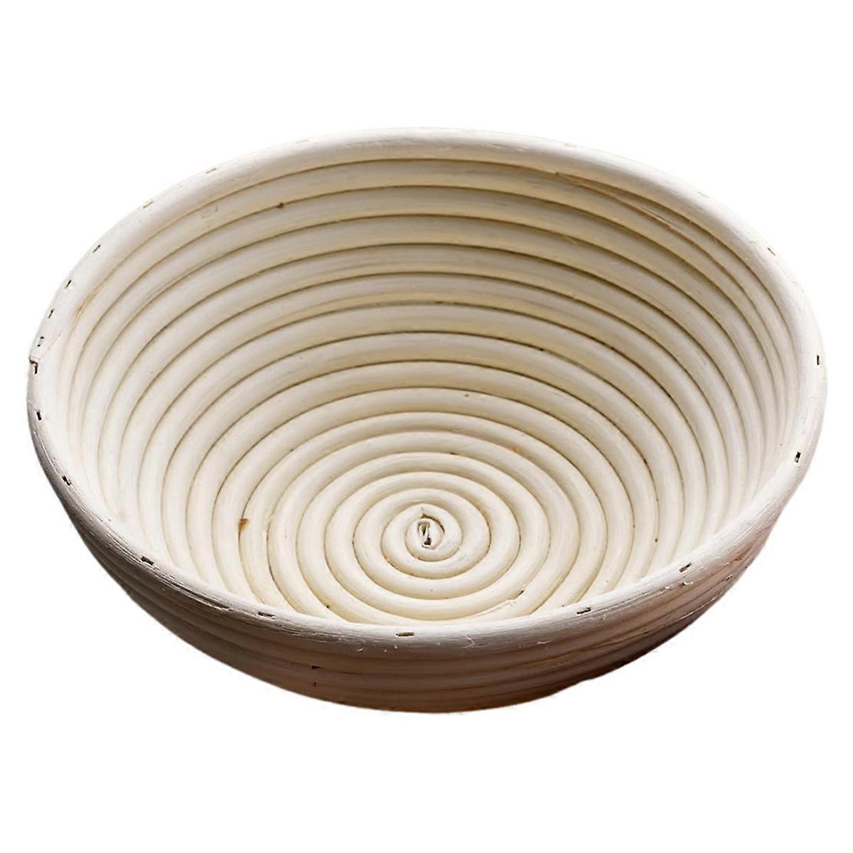 Round Handmade Rattan Bread Proofing Basket 23x8cm Compatible with Artisan Baking - Image 1
