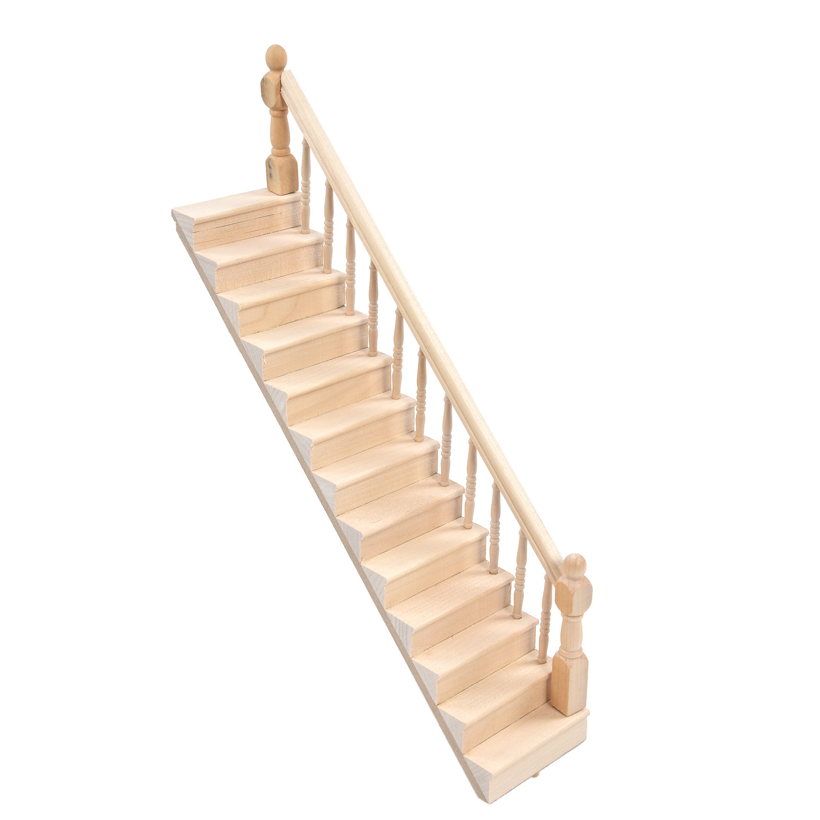 1/12 Scale Dollhouse Staircase DIY Miniature Smooth Rounded Corners Birch Material for Crafts - Image 4