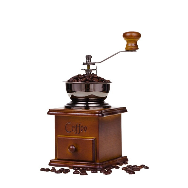 Retro Wooden Coffee Grinder Hand-Cranked Ceramic Burr Compatible with Braun Oral-B Philips - Image 2