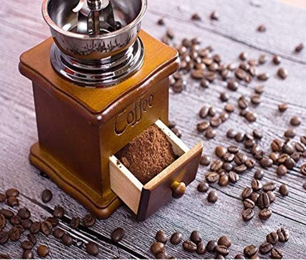 Retro Wooden Coffee Grinder Hand-Cranked Ceramic Burr Compatible with Braun Oral-B Philips - Image 4