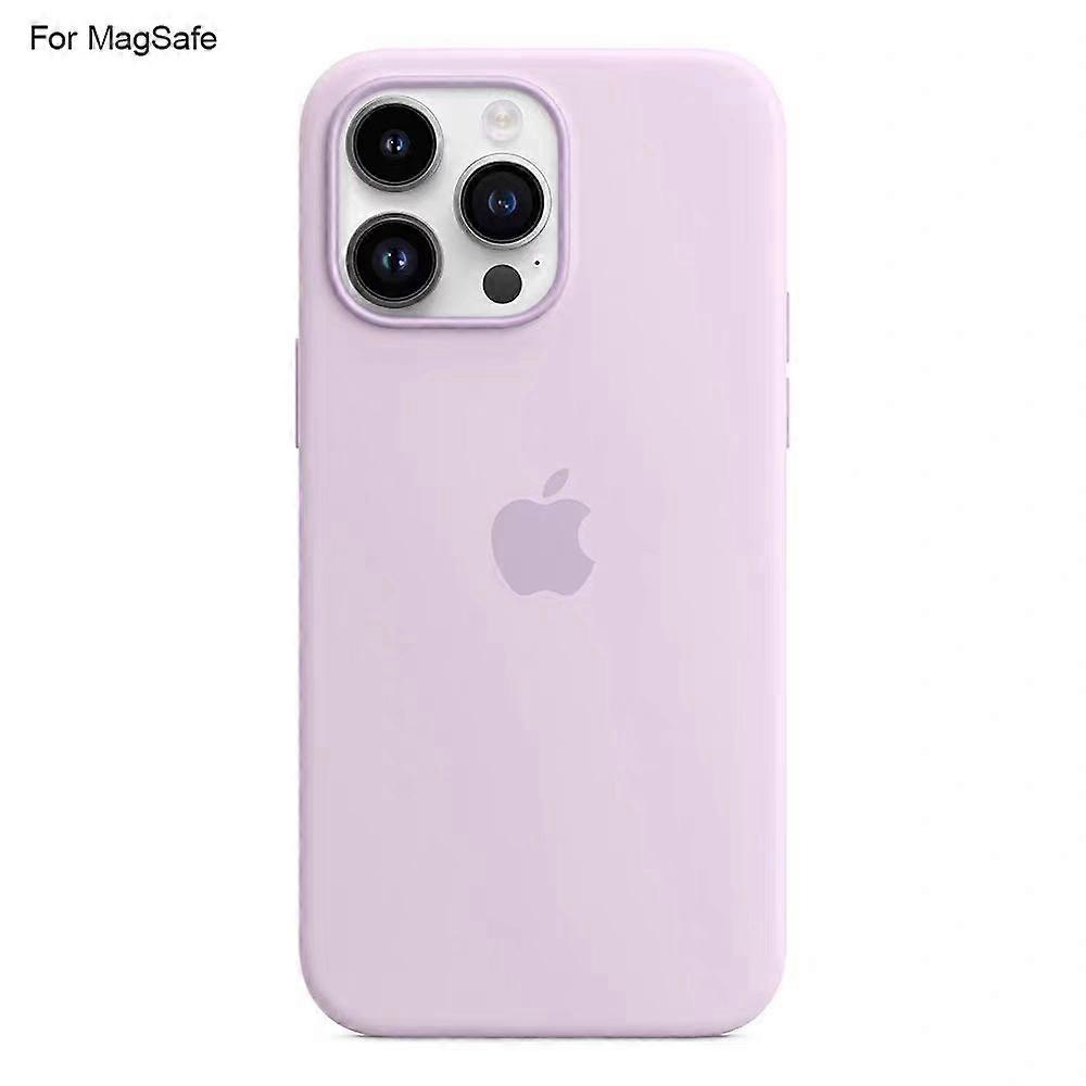 iPhone 14 Pro MagSafe Liquid Silicone Case Compatible with MagSafe Induction Popover Case Light Purple - Image 1