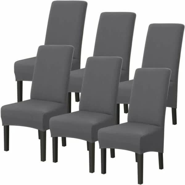 Washable Universal Stretch Microfiber Chair Covers 6-Pack - Image 1