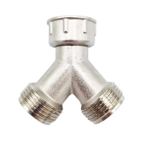 Brass Y-connector for washing machine, 3/4 splitter, 2-way hose connection 3/4 (FMY) - Image 1