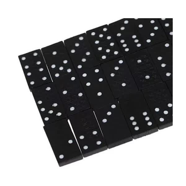 Wooden Domino Game 28 Pieces with Sliding Lid Case - Educational Aid for Children and Adults, Black Color - Image 4