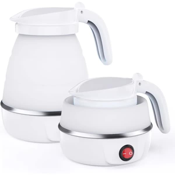 Foldable Electric Travel Kettle with Detachable Cord Silicone Collapsible Kettle - Image 1