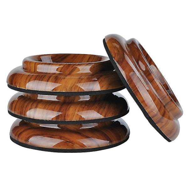 4 pcs Piano Wheel Cups for Upright Piano, Rosewood Color Piano Wheel Piano Leg Protectors with Anti-Slip - Image 1