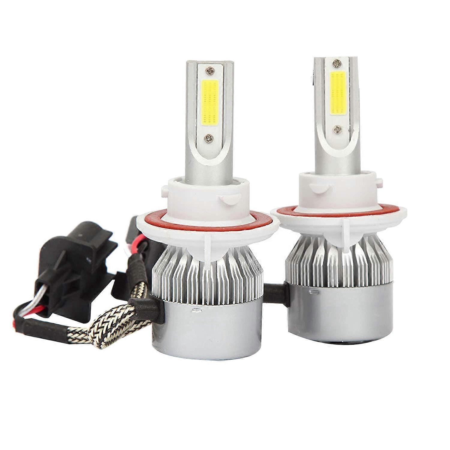 (2-pack) H13/9008 LED Headlight (Low Beam and High Beam) C6 Conversion Kit, 72W 8500LM 6500K Cool White Light - Image 1