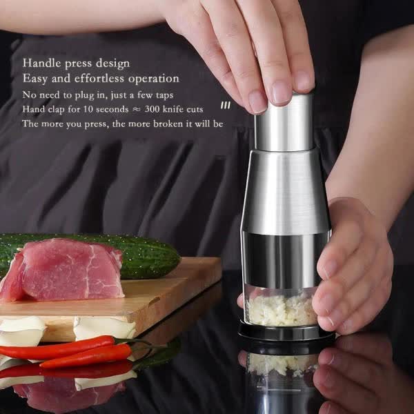 Garlic Press Handheld Food Chopper and Dicer - Image 2