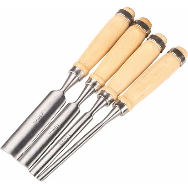 Woodcarving Chisels Set 6mm 12mm 18mm 24mm 4pcs Professional Woodworking Tools Wood Carving Sculpture Carpenter Craft - Image 1