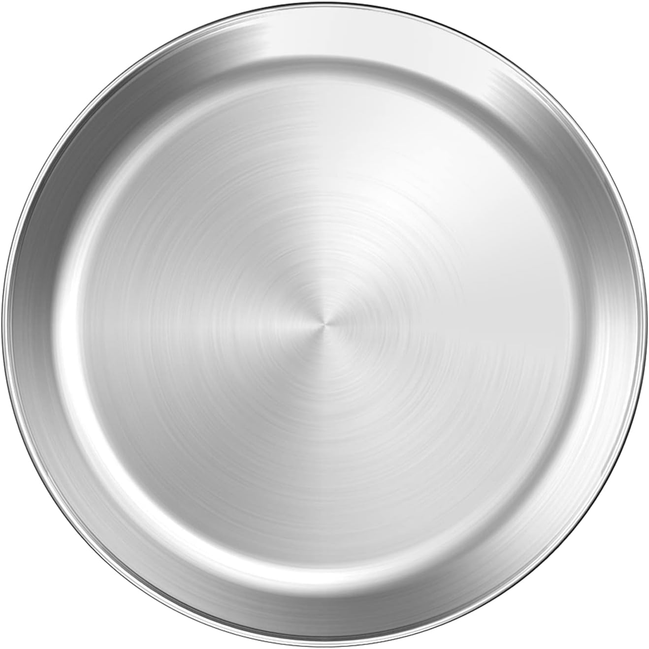 Stainless Steel Pizza Pan Round Pizza Tray, Round Pizza Plate For Pie Cookie Pizza Cake, Non Toxic & Heavy Duty, Brushed Finish & Easy Clean & Diameter 11.8 Inch - Image 1