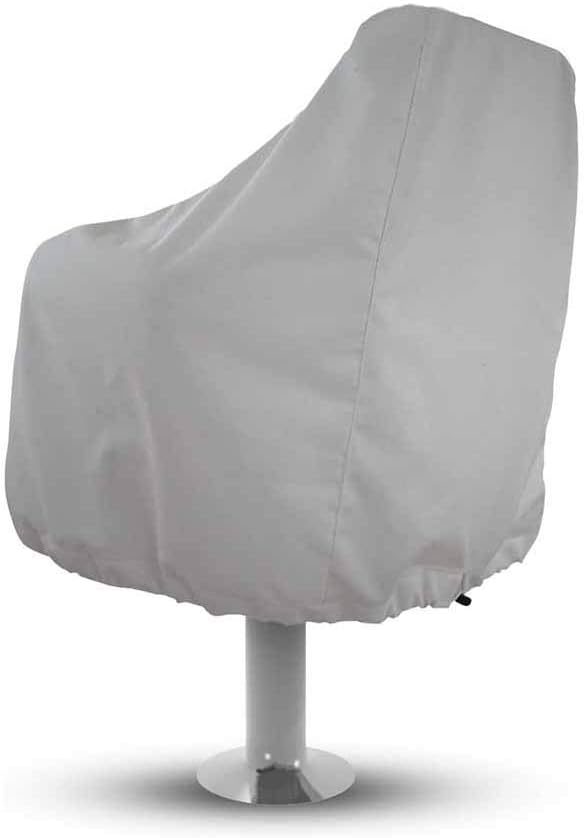 Boat Seat Cover Pedestal Pontoon Captain Boat Bench Chair Helm Protective Covers, White - Image 1