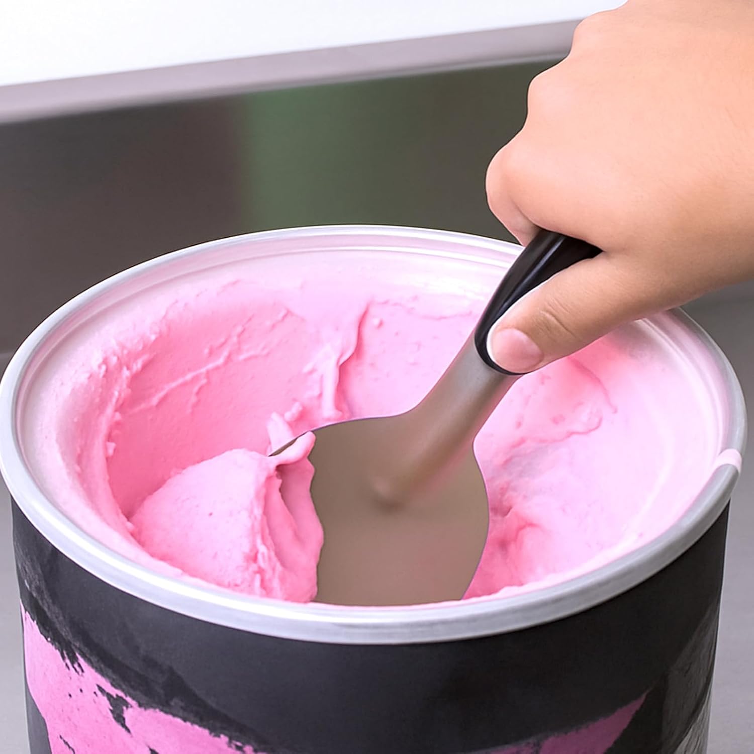 Ice Cream Spade Heavy Duty Stainless Steel Flat Ice Cream Scoop Paddle Non-Slip Handle Dishwasher Safe Flat Icecream Scooper For Hard Or Creamy Dessert Butter Hard Frozen Treats - Image 3