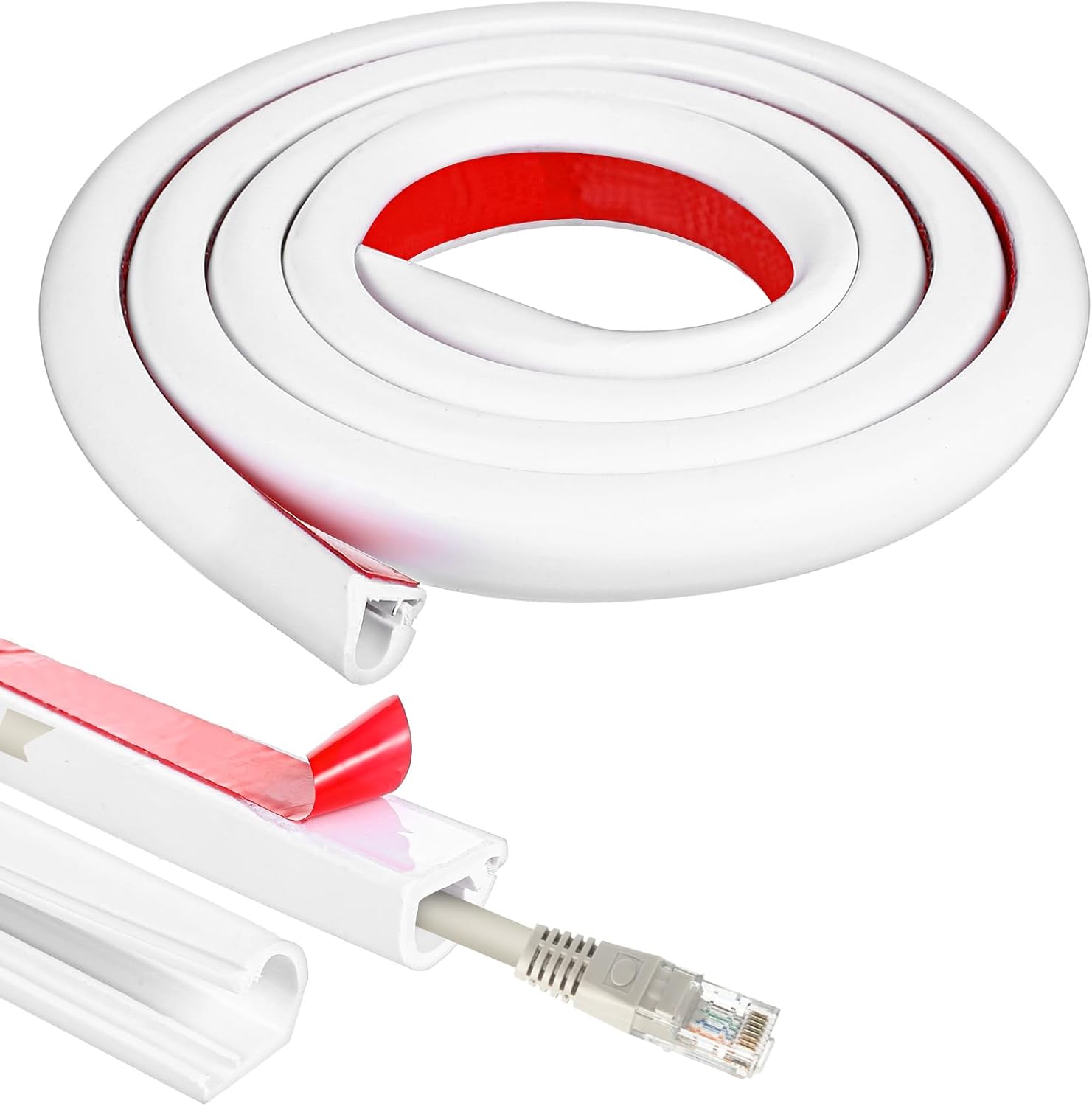 Wall Cord Hider 39 Inch, Self-Adhesive Cord Cover for Wall, Wire Hider, Cable Raceway Cover Kit for TV, Home and Office - Image 1