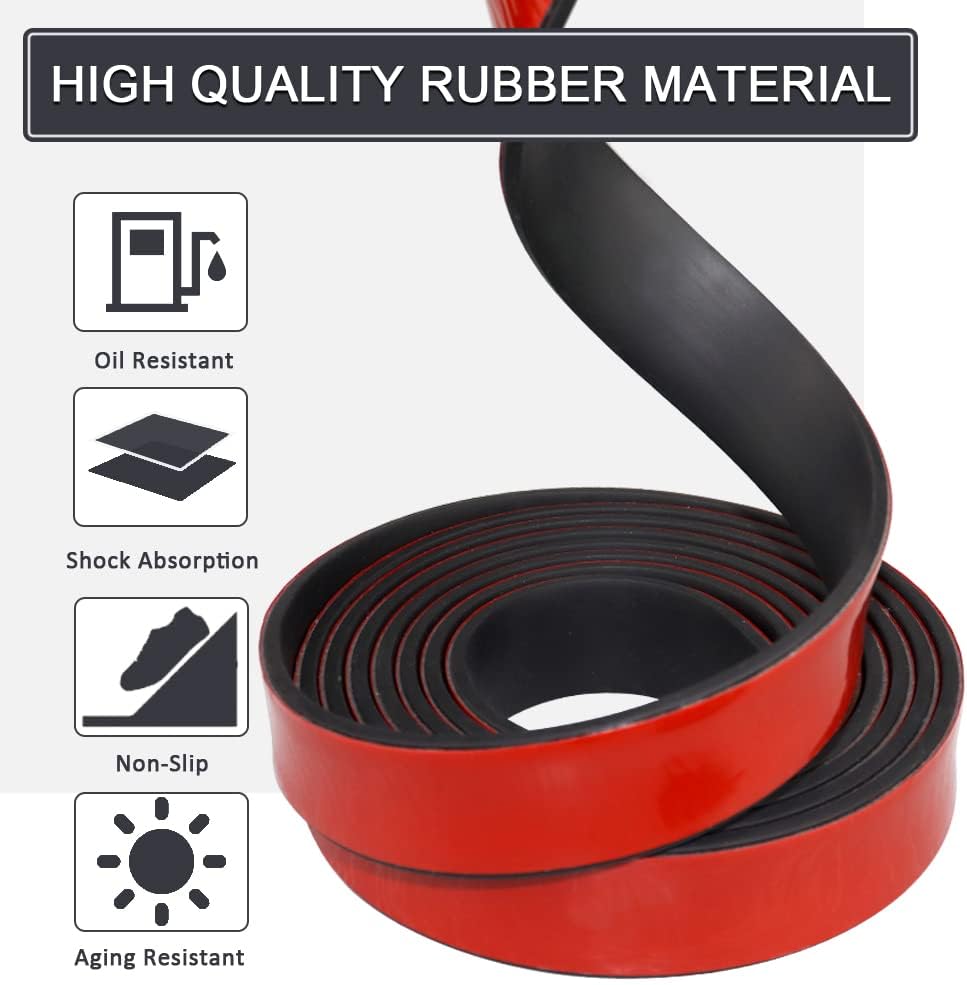 Adhesive Rubber Strips with Adhesive Backing Self Stick Neoprene Solid Rubber Sheets Rolls Strips for Gaskets Pads Seals Crafts Protection (1