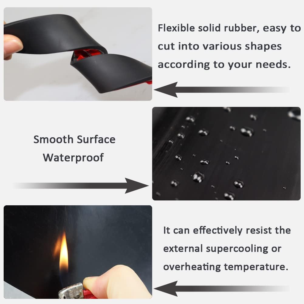 Adhesive Rubber Strips with Adhesive Backing Self Stick Neoprene Solid Rubber Sheets Rolls Strips for Gaskets Pads Seals Crafts Protection (1