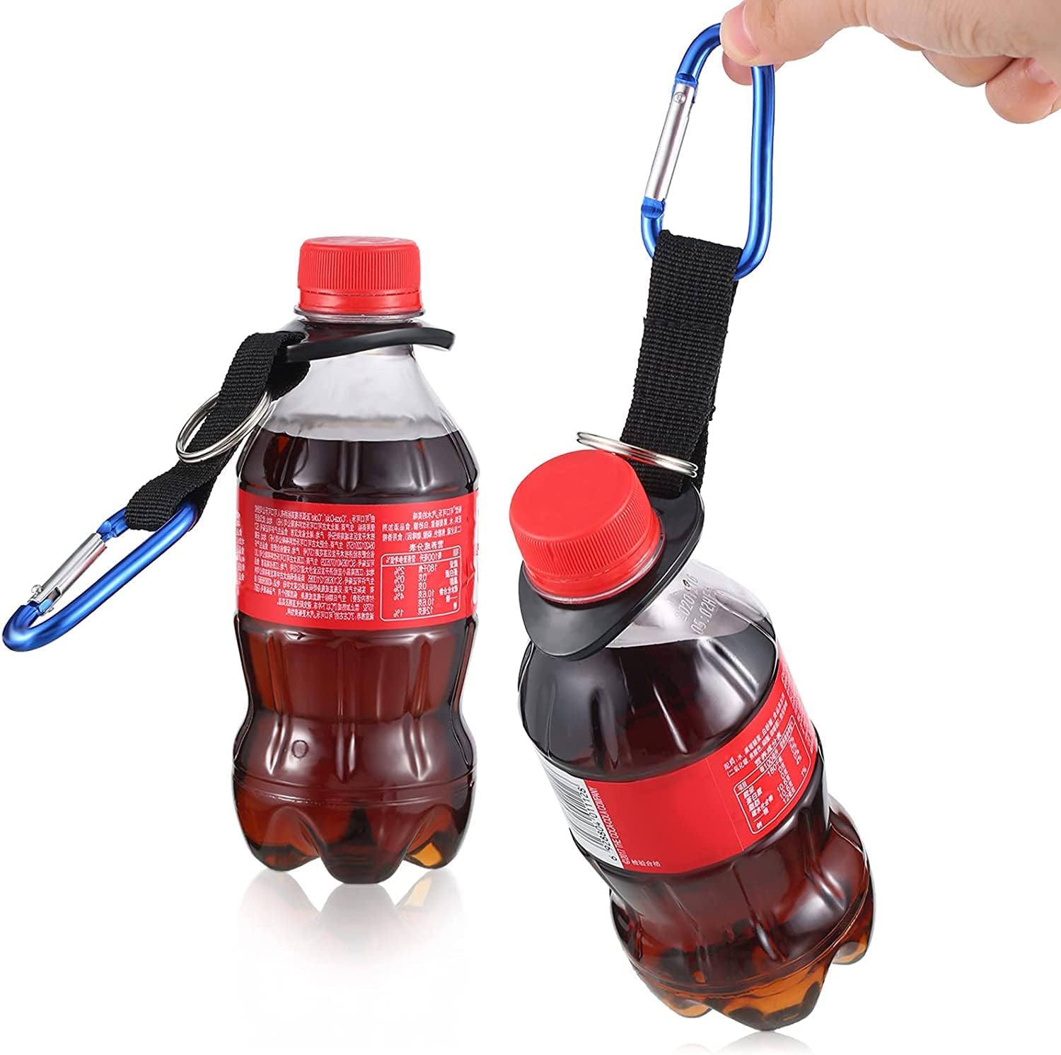Durable Silicone Water Bottle Holder Hook Carrier with Carabiner Clip & Key Ring, Fits Any 12oz, 17oz and 25oz Water Bottles for Outdoor Activities Camping Hiking Traveling or Daily Use - Image 4