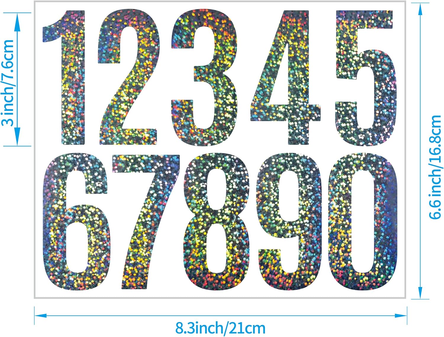 Reflective Mailbox Numbers Stickers,60 PCS Self Adhesive Vinyl Waterproof Number Stickers,6 Sheets Large 3 Inch 0-9 House Numbers,for Mailbox,Signs, Door, Cars,Garbage Bins,Address Numbers(Reflective) - Image 2