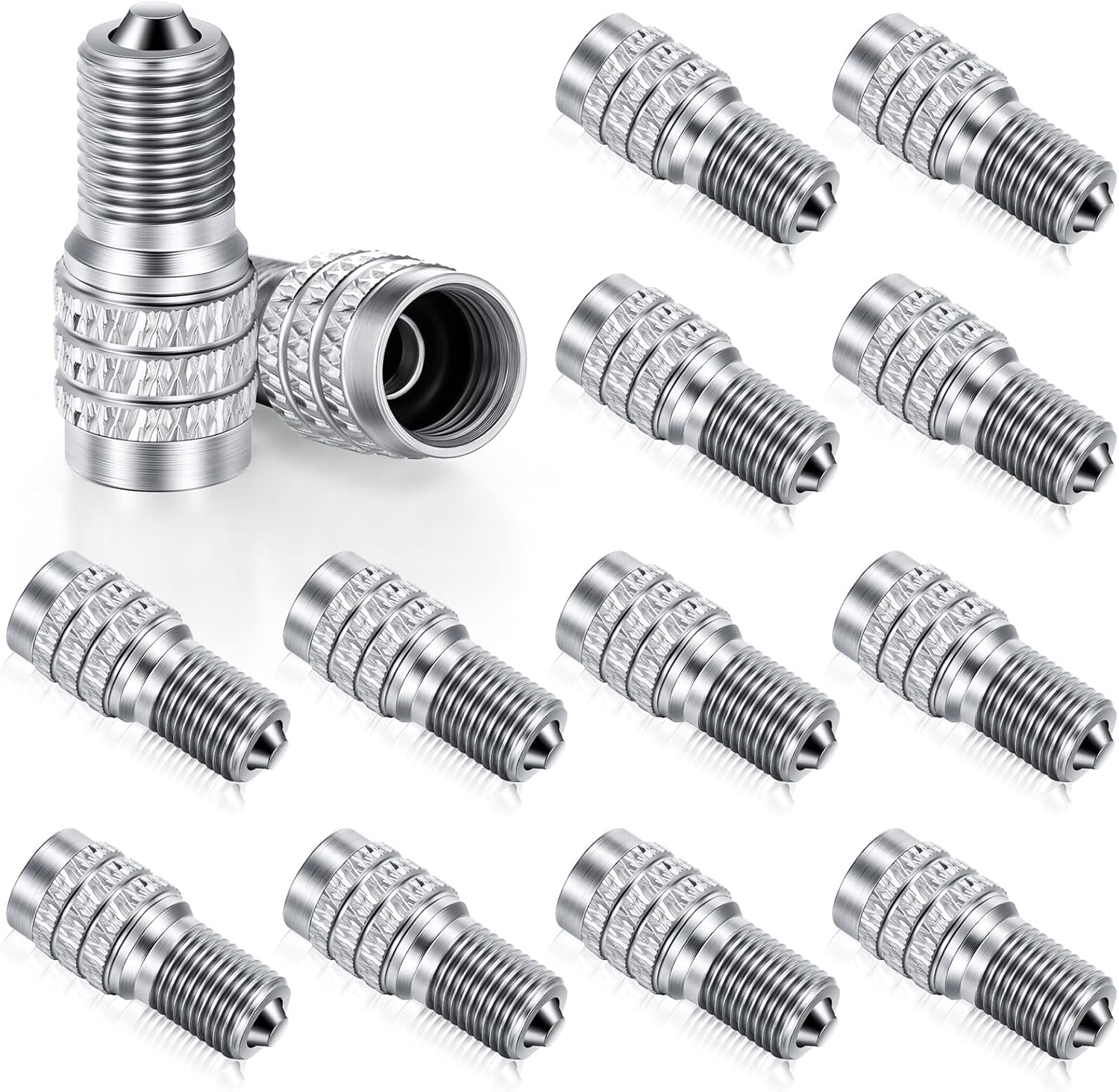 16 Pack Double Valve Stem Cap Inflate Tire Valve Caps Flow Through Tires Cap for High Pressure Truck Car RV Semi Bus Tires - Image 1